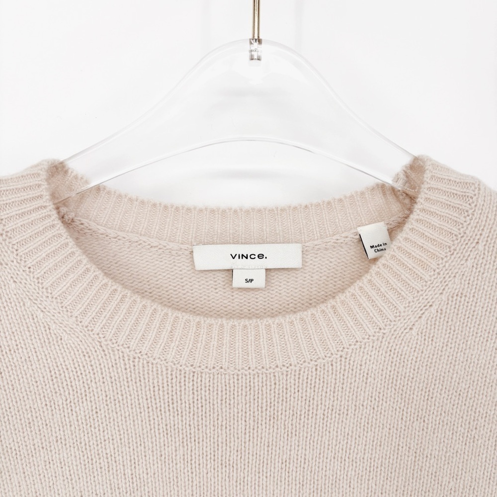 VINCE 100% Cashmere Crewneck Sweater in Birch Stone S - Picture 5 of 10